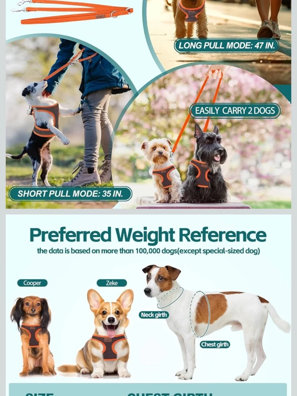 XipDoger Orange & Brown Puppy Harness with Matching Leash - size XXS